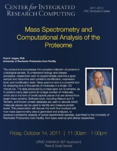 Mass Spectrometry and Computational Analysis of the Proteome. Fred K. Hagen, PhD, University of Rochester Proteomics Core Facility