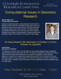 Computational Issues in Genomics Research. Stephen Welle, PhD, Functional Genomics Center