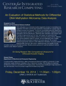 An Evaluation of Statistical Methods for Differential DNA Methylation Microarray Data Analysis, Dongmei Li, PhD, Clinical and Translational Science Institute