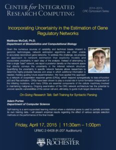 Incorporating Uncertainty in the Estimation of Gene Regulatory Networks. Matthew McCall, PhD, Department of Biostatistics and Computational Biology