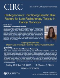 Radiogenomics: Identifying Genetic Risk Factors for Late Radiotherapy Toxicity in Cancer Survivors. Sarah Kerns, Department of Radiation Oncology