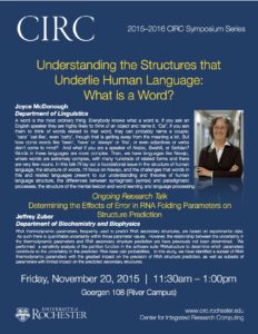 Understanding the Structures that Underlie Human Language: What is a Word? Joyce McDonough, Department of Linguistics
