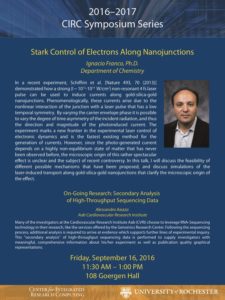 Stark Control of Electrons Along Nanojunctions. Ignacio Franco, PhD, Department of Chemistry