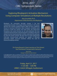 Exploring Rhodopsin's Activation Mechanism Using Computer Simulations at Multiple Resolutions. Alan Grossfield, PhD, Department of Biochemistry and Biophysics