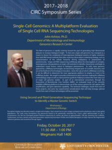 Single-Cell Genomics: A Multiplatform Evaluation of Single Cell RNA Sequencing Technologies, John Aston, PhD, Department of Microbiology and Immunology, Genomics Research Center 