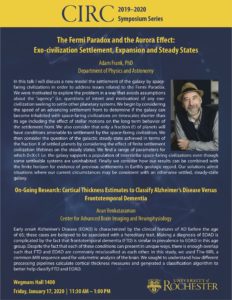 The Fermi Paradox and the Aurora Effect: Exo-civilization Settlement, Expansion and Steady States. Adam Frank, PhD, Department of Physics and Astronomy